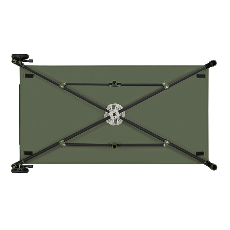 Patut pliant, Lionelo, Jasmin Easy Fold, Pana la 15 kg, Usor de pliat, Cu doua nivele, Cu saltea ergonomica T25, Cu intrare laterala cu fermoar, 2 roti cu frana, 123 x 67 cm, Conform cu EN 716, 0-36 luni, Verde