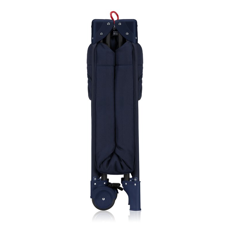 Patut pliant, Lionelo, Jasmin Easy Fold, Pana la 15 kg, Usor de pliat, Cu doua nivele, Cu saltea ergonomica T25, Cu intrare laterala cu fermoar, 2 roti cu frana, 123 x 67 cm, Conform cu EN 716, 0-36 luni, Albastru