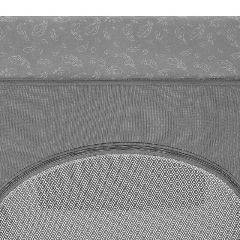 Patut pliant, Lionelo, Jasmin Easy Fold, Pana la 15 kg, Usor de pliat, Cu doua nivele, Cu saltea ergonomica T25, Cu intrare laterala cu fermoar, 2 roti cu frana, 123 x 67 cm, Conform cu EN 716, 0-36 luni, Gri