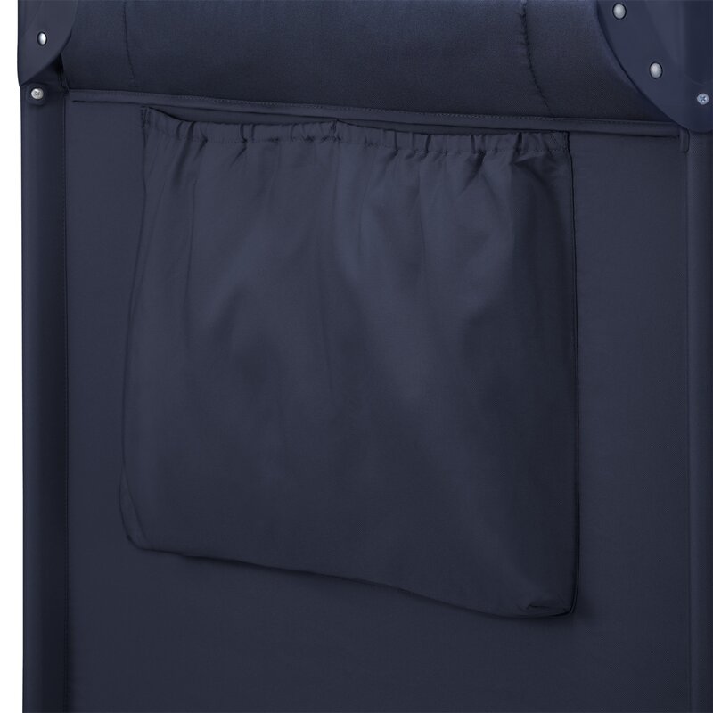 Patut pliant, Lionelo, Jasmin Easy Fold, Pana la 15 kg, Usor de pliat, Cu doua nivele, Cu saltea ergonomica T25, Cu intrare laterala cu fermoar, 2 roti cu frana, 123 x 67 cm, Conform cu EN 716, 0-36 luni, Albastru
