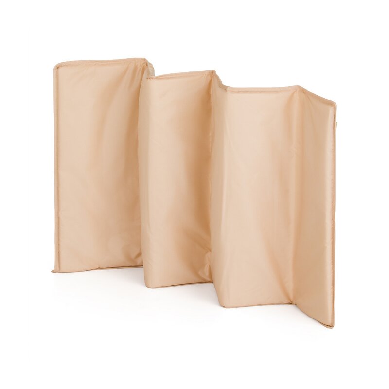 Patut pliant, Petite&Mars, Koot, 120 x 60 cm, Cu roti, Functie de tarc, Pliere compacta, Include geanta de transport, Intrare laterala cu fermoar, Pereti din plasa, Pana la 15 kg, 0-30 luni, Maro