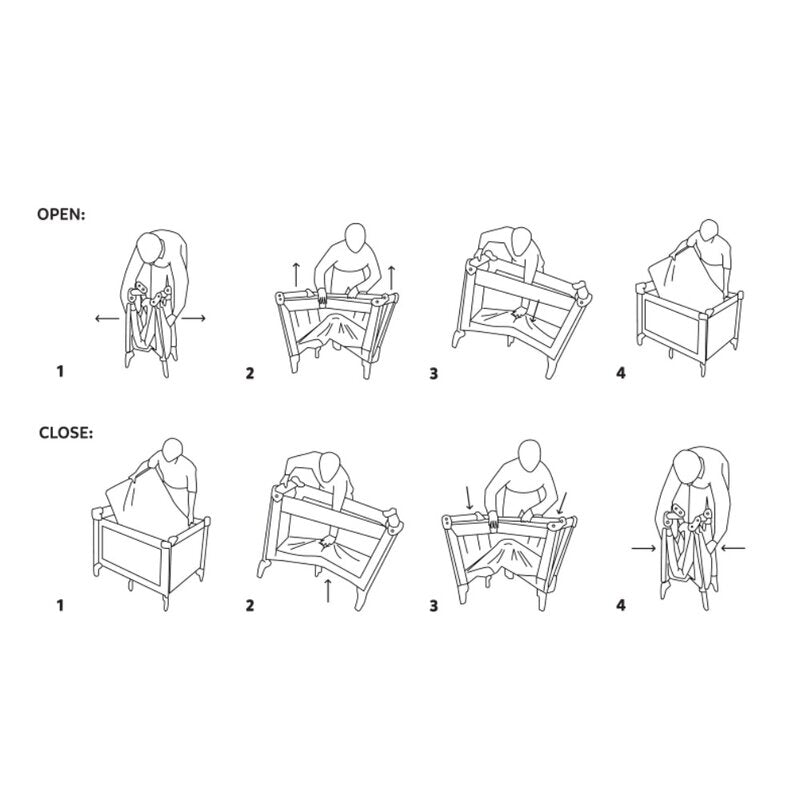 Patut pliant, Petite&Mars, Nyja, 120 x 60 cm, Cu roti, Functie de tarc, Pliere compacta, Include geanta de transport, Intrare laterala cu fermoar, Pereti din plasa, Pana la 15 kg, 0-30 luni, Maro