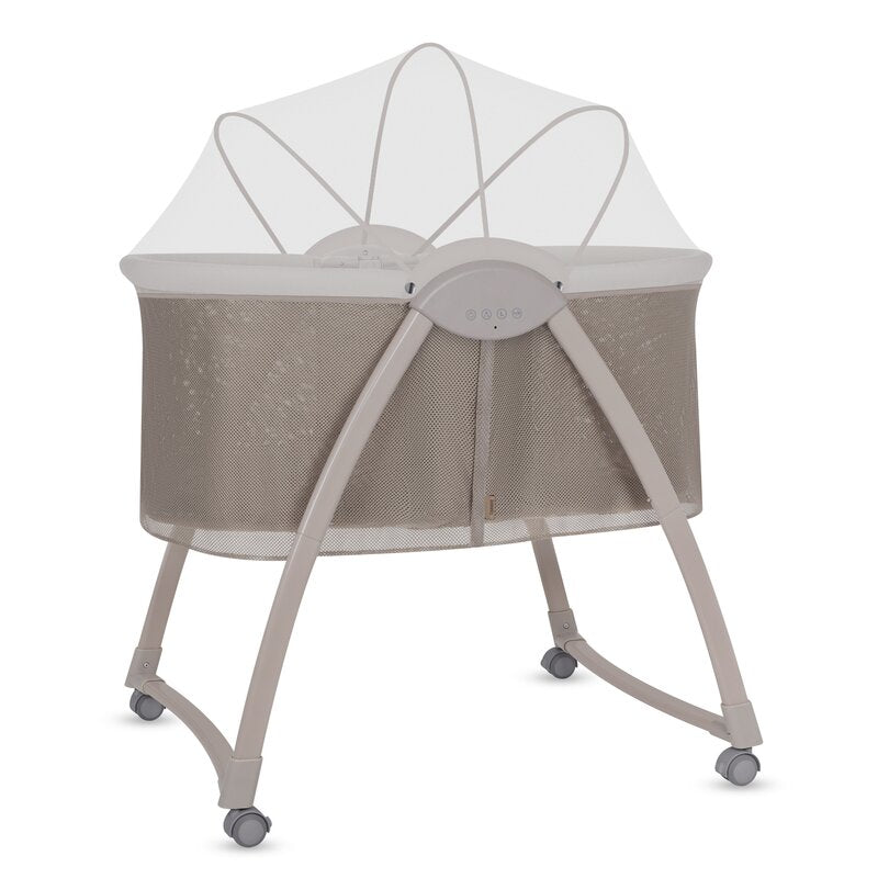 Patut si balansoar portabil Lionelo, Gaya 2 in 1, cu functie de leganat si muzica, 3 viteze de leganat reglabile, saltea T25, controlat prin telecomanda sau panou, pana la 9 kg, 0 luni+, 93 x 68 x 81 cm, bej latte