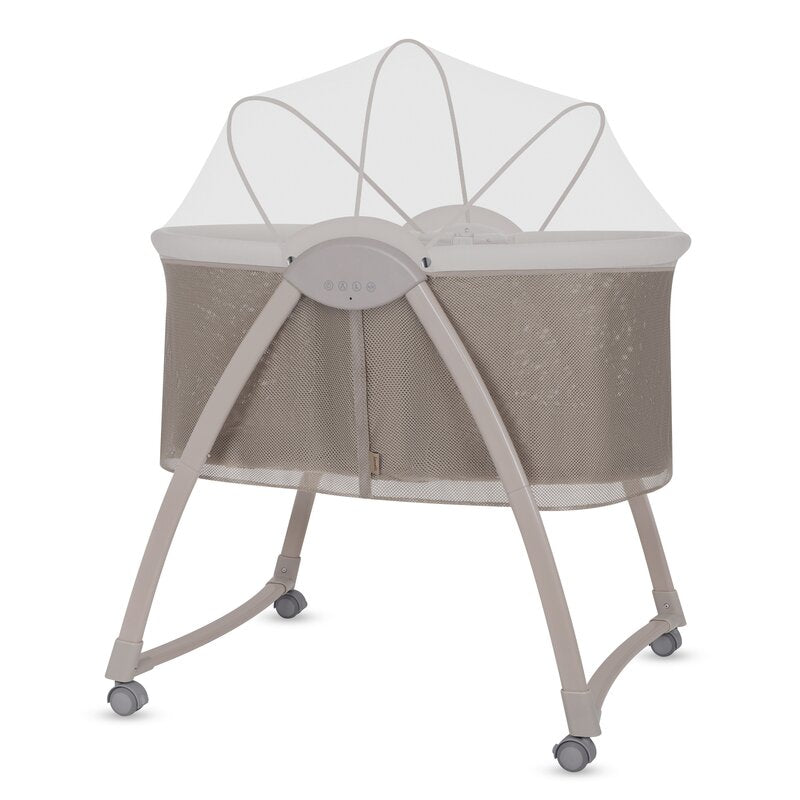 Patut si balansoar portabil Lionelo, Gaya 2 in 1, cu functie de leganat si muzica, 3 viteze de leganat reglabile, saltea T25, controlat prin telecomanda sau panou, pana la 9 kg, 0 luni+, 93 x 68 x 81 cm, bej latte