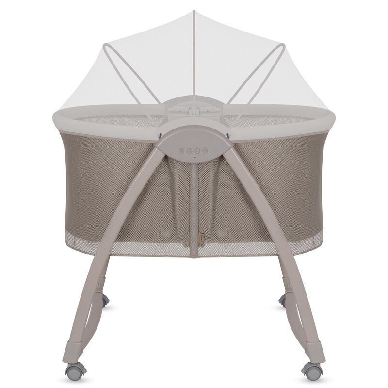 Patut si balansoar portabil Lionelo, Gaya 2 in 1, cu functie de leganat si muzica, 3 viteze de leganat reglabile, saltea T25, controlat prin telecomanda sau panou, pana la 9 kg, 0 luni+, 93 x 68 x 81 cm, bej latte