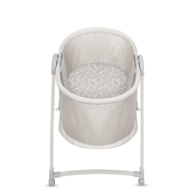 Patut si balansoar portabil Lionelo, Gaya 2 in 1, cu functie de leganat si muzica, 3 viteze de leganat reglabile, saltea T25, controlat prin telecomanda sau panou, pana la 9 kg, 0 luni+, 93 x 68 x 81 cm, bej sand