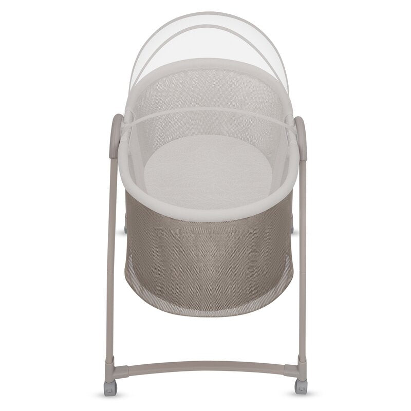 Patut si balansoar portabil Lionelo, Gaya 2 in 1, cu functie de leganat si muzica, 3 viteze de leganat reglabile, saltea T25, controlat prin telecomanda sau panou, pana la 9 kg, 0 luni+, 93 x 68 x 81 cm, bej latte