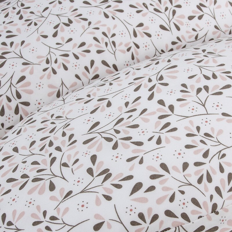 Perna multifunctionala, Ceba Baby, Pentru dureri de spate, somn confortabil si alaptat, Cu bile de silicon si microperle, Husa detasabila din bumbac, 300x30 cm, Oeko-Tex Standard 100, Tiny Leaves