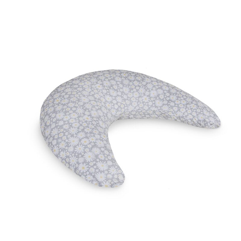 Perna pentru alaptat, Ceba Baby, Husa detasabila din bumbac, Cu puf siliconizat, 150x60x37 cm, Oeko-Tex Standard 100, Basic Chamomile