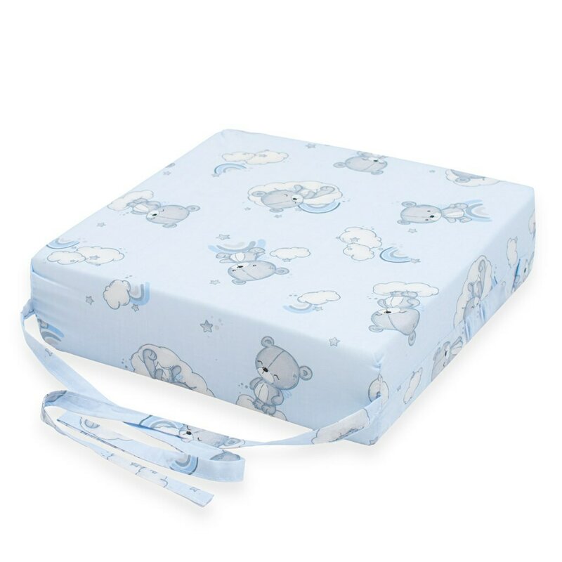 Pernuta inaltator, New Baby, Din spuma poliuretanica, Cu husa detasabila, Din bumbac, Grosime 8 cm, Bear Blue