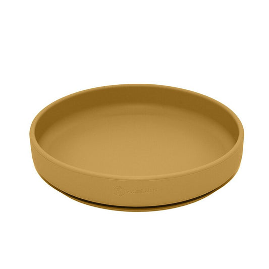Farfurie, Petite&Mars, Take&Match, Din silicon, Cu ventuza, Fara BPA, 6 luni+, 400 ml, Ocru