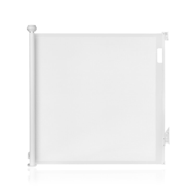 Poarta de siguranta, Lionelo, Thea, Textila, Ofera vizibilitate, Retractabila, Mecanism dublu de blocare, Montaj universal, 95x140 cm, Conform cu standardul european de securitate EN1930, Alb