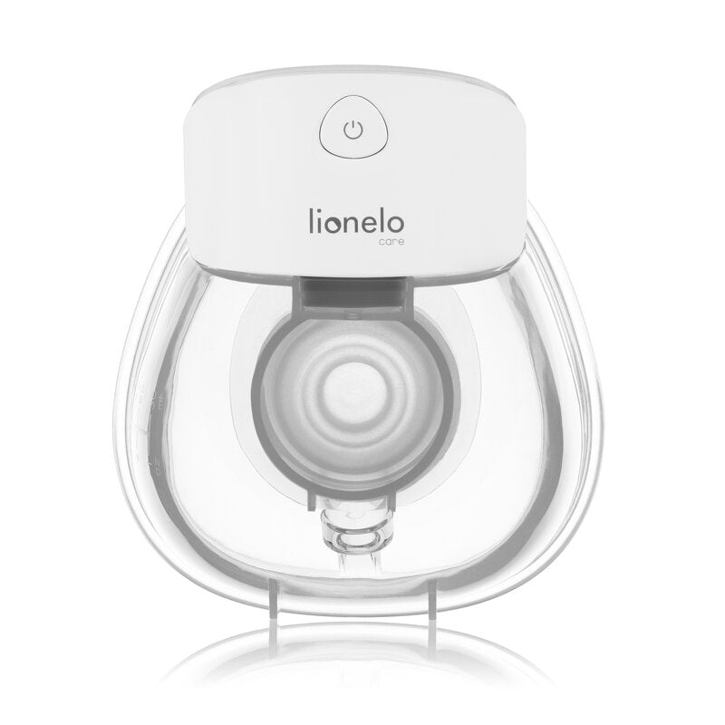 Pompa de san, Lionelo, Fidi Free Lumi, Portabila, Cu accesorii, Hands-free, 9 functii de masaj, Functie iluminare pentru noapte, Fara BPA, Autonomie 3 h, Capacitate 180 ml, Alb