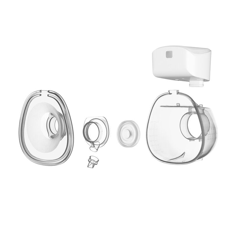Pompa de san, Lionelo, Fidi Free Lumi, Portabila, Cu accesorii, Hands-free, 9 functii de masaj, Functie iluminare pentru noapte, Fara BPA, Autonomie 3 h, Capacitate 180 ml, Alb