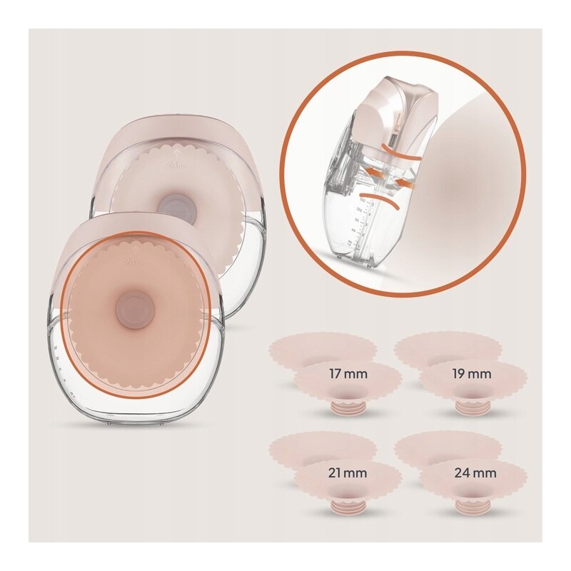Pompa de san, Lionelo, Fidi Free Slim, Portabila, Cu accesorii, Hands-free, Trifazata, Panou control, Autonomie pana la 3 h, 9 functii de masaj, Silentioasa- 40 db, Capacitate 150 ml, Roz