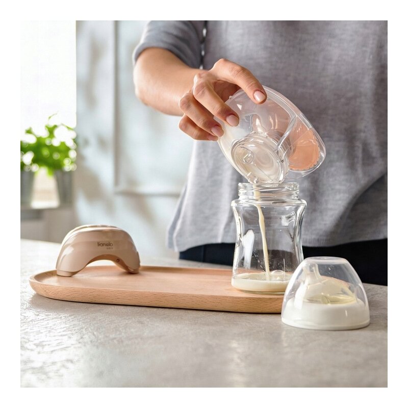 Pompa de san, Lionelo, Fidi Free Slim, Portabila, Cu accesorii, Hands-free, Trifazata, Panou control, Autonomie pana la 3 h, 9 functii de masaj, Silentioasa- 40 db, Capacitate 150 ml, Roz