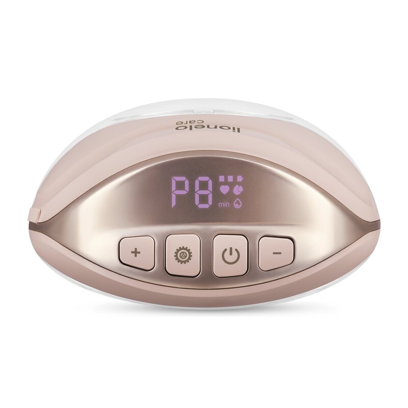 Pompa de san, Lionelo, Fidi Free Slim, Portabila, Cu accesorii, Hands-free, Trifazata, Panou control, Autonomie pana la 3 h, 9 functii de masaj, Silentioasa- 40 db, Capacitate 150 ml, Roz