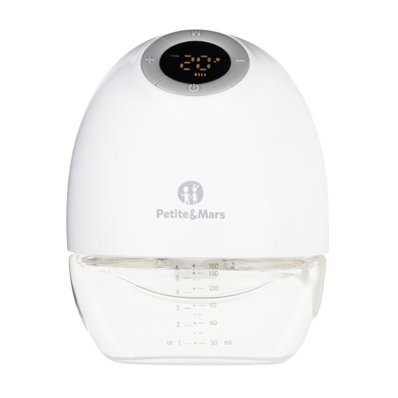 Pompa de san, Petite&Mars, Gaia Duo, Portabila, Cu 3 moduri, Panou control, Autonomie pana la 2.5 h, 9 functii de masaj, Silentioasa- 55db, Capacitate 180 ml, Alb