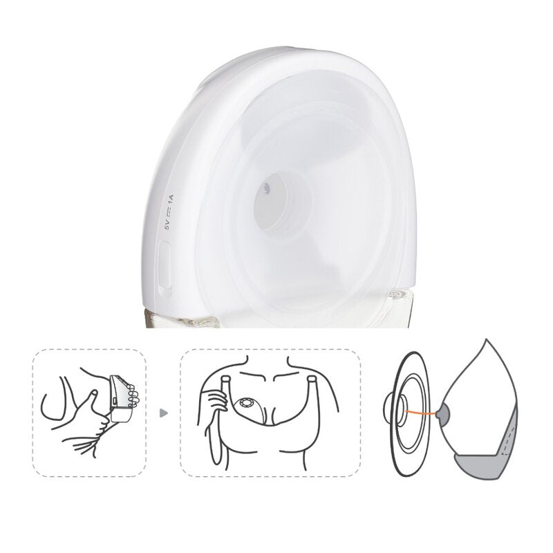 Pompa de san, Petite&Mars, Gaia Duo, Portabila, Cu 3 moduri, Panou control, Autonomie pana la 2.5 h, 9 functii de masaj, Silentioasa- 55db, Capacitate 180 ml, Alb