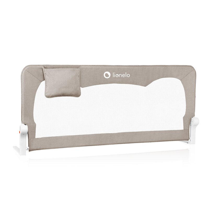 Protectie laterala pat, Lionelo, Hanna, Cu buzunar accesorii, 150x66 cm, Conform cu standardul european de securitate BS7072, Bej