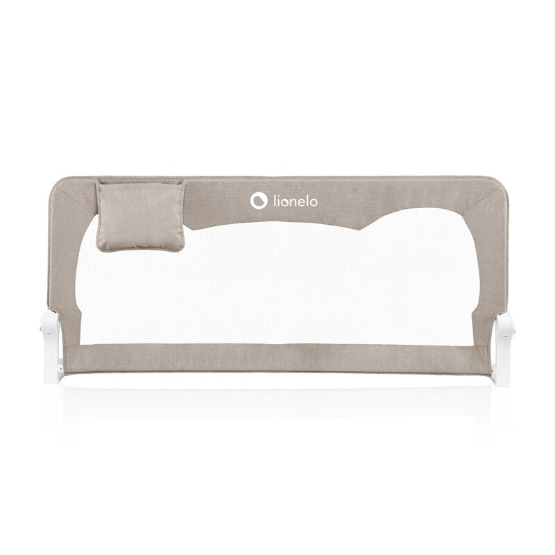 Protectie laterala pat, Lionelo, Hanna, Cu buzunar accesorii, 150x66 cm, Conform cu standardul european de securitate BS7072, Bej