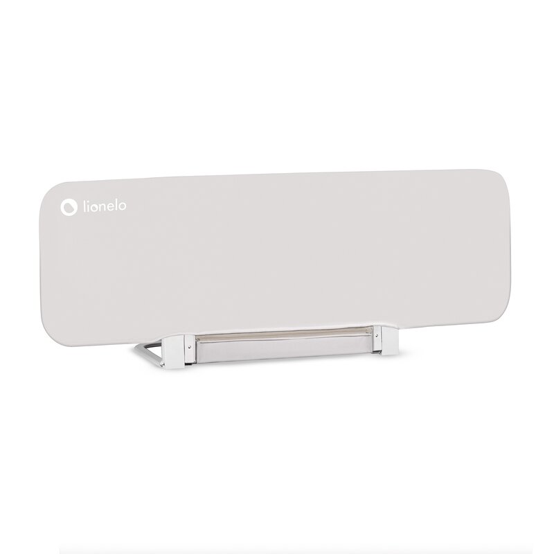 Protectie laterala pat, Lionelo, Lora, Pliabila, Sistem de blocare StandSafe, Geanta de transport inclusa, 105 x 45 cm, Bej