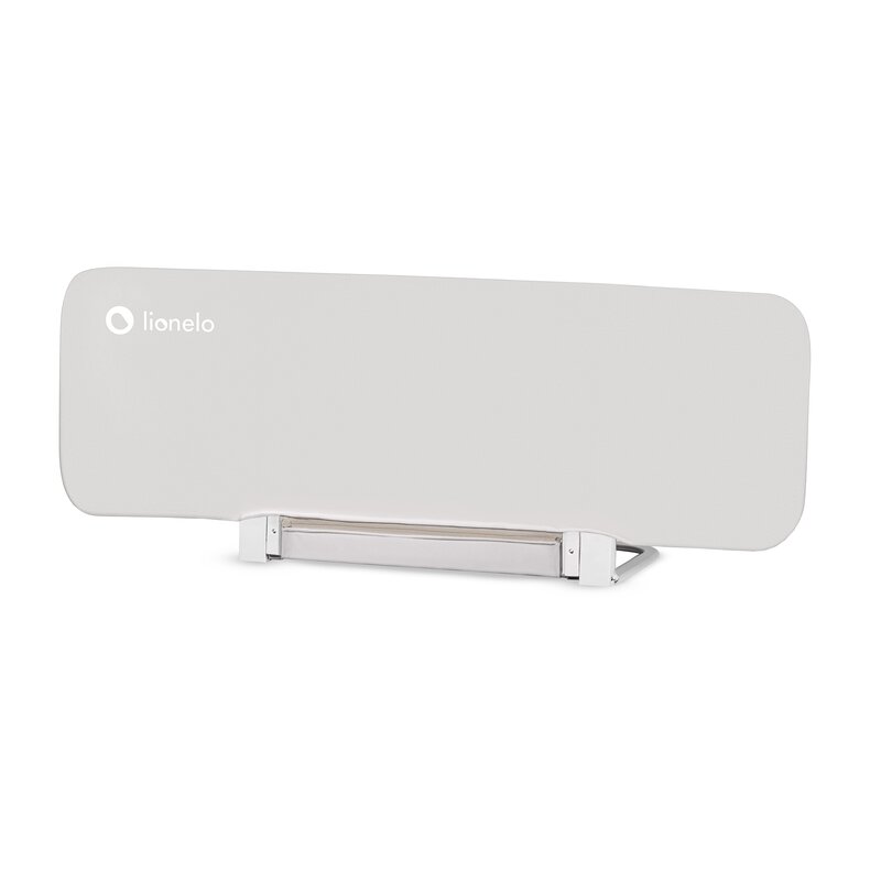 Protectie laterala pat, Lionelo, Lora, Pliabila, Sistem de blocare StandSafe, Geanta de transport inclusa, 105 x 45 cm, Bej