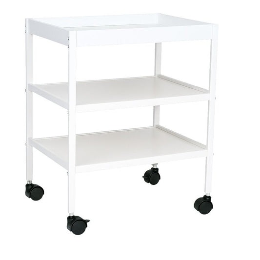 Masuta de schimbat, Qmini, Cu 2 polite pentru depozitare, Potrivita pentru saltelute de infasat de 70x50 cm, Inaltime 86 cm, Alb
