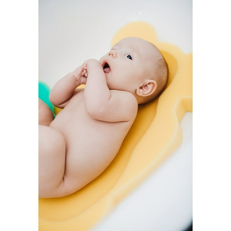 Reductor de baie, New Baby, Maxi, Din burete, 58 cm, Cu jucarii din spuma, Bear Blue
