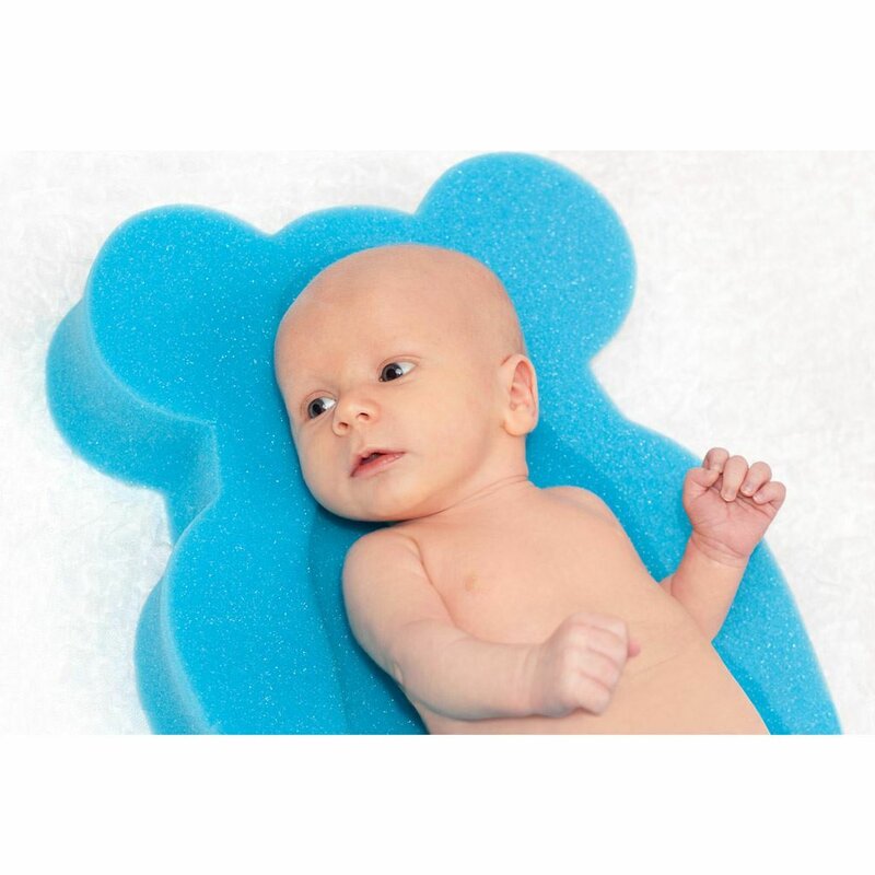 Reductor de baie, New Baby, Maxi, Din burete, 58 cm, Cu jucarii din spuma, Bear Yellow
