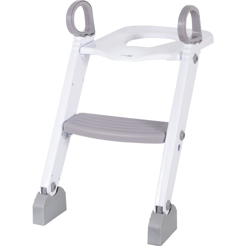 Reductor pentru toaleta, FreeON, Cu scarita, White & Grey