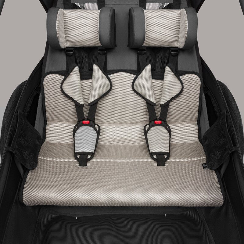 Carucior si remorca de bicicleta, Lionelo, Cama, Multifunctional, Pentru 1 sau 2 copii, Cu sistem de absorbtie a socurilor SIQ, Geamuri cu protectie solara, Negru