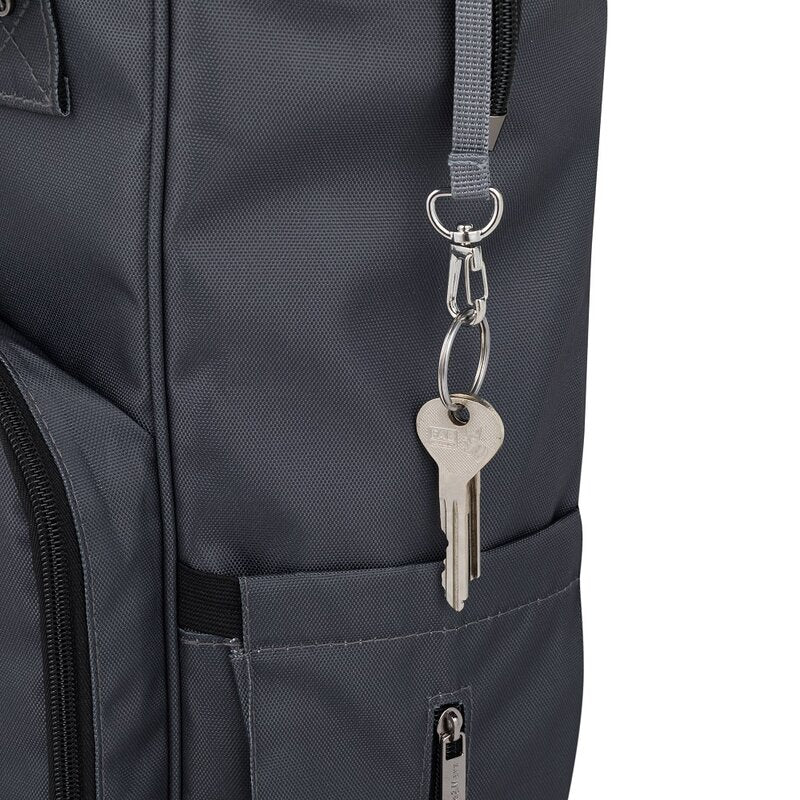 Rucsac pentru mamici, Petite&Mars, Jack, Cu 11 compartimente, Cu buzunare termice, Saltea de infasat inclusa, 30 x 42 x 15 cm, Ultimate Grey