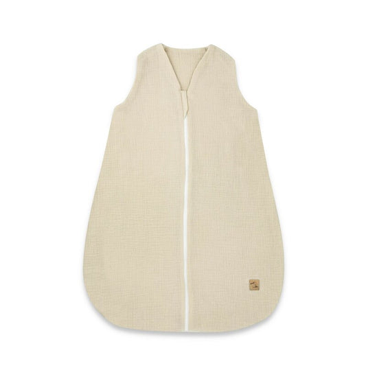 Sac de dormit, Qmini, Cu fermoar, Pentru bebelusi, De iarna, Din muselina dubla, 70 cm, Material certificat Oeko Tex Standard 100, Warm Beige
