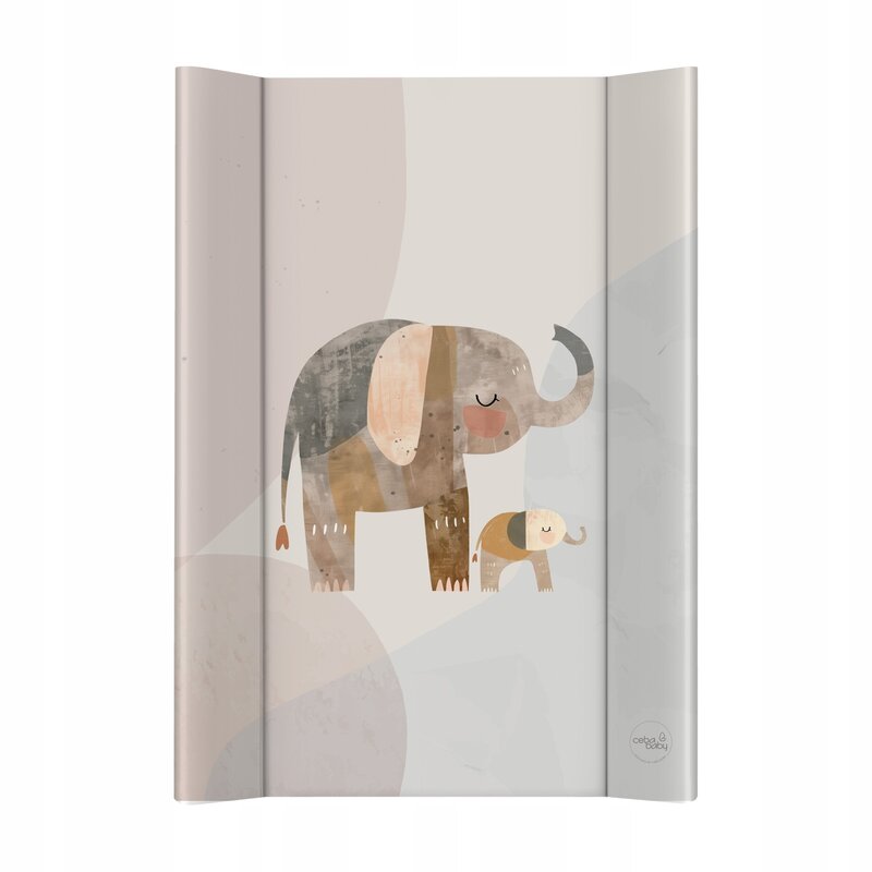 Saltea de infasat, Ceba Baby, Moale, Pentru comode si masute de infasat, 50x70 cm, Fara BPA, Certificata Oeko-Tex Standard 100, 0 luni+, Basic Elephant