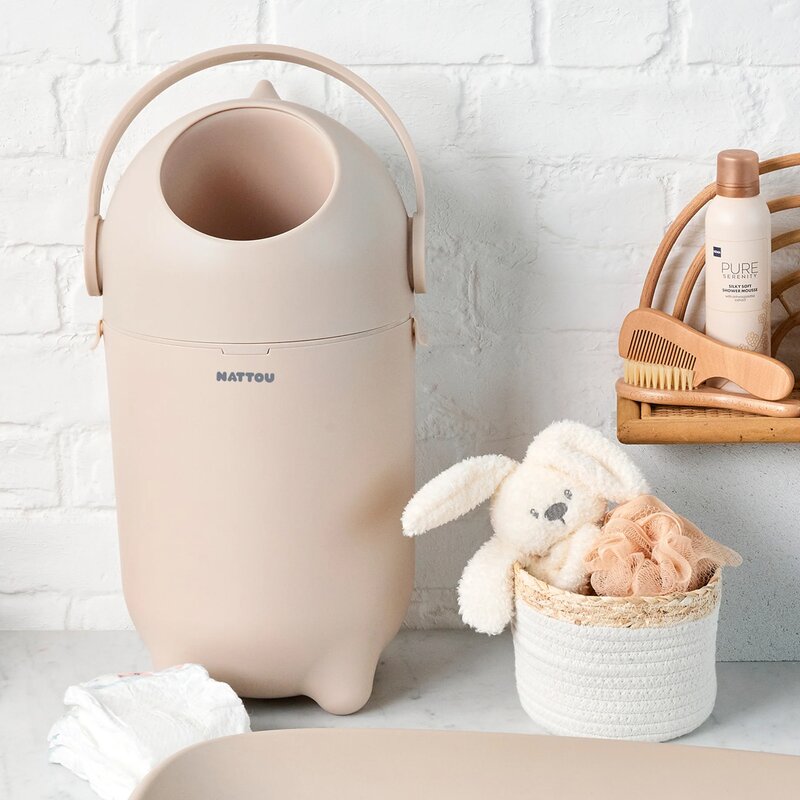 Saltea de infasat, Nattou, Softy, Moale, Utilizabil si fara husa, Design ergonomic, Spuma PU, 70x50x10 cm, Fara BPA, 0 luni+, Beige