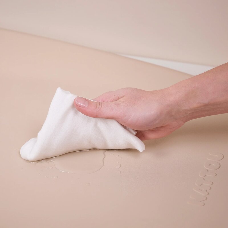 Saltea de infasat, Nattou, Softy, Moale, Utilizabil si fara husa, Design ergonomic, Spuma PU, 70x50x10 cm, Fara BPA, 0 luni+, Taupe