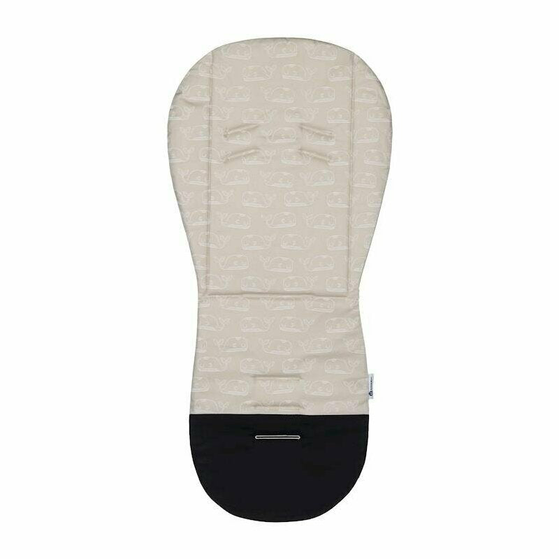 Salteluta pentru carucior, Petite&Mars, Foamy, Din spuma cu memorie, 86 x 42 cm, Reversibila, Universala, Design balenute, Bej