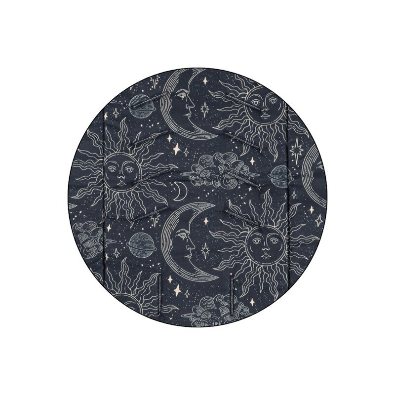 Salteluta pentru carucior, Petite&Mars, Foamy, Reversibila, Cu doua fete, Din spuma, Universala, 86x42 cm, Gri inchis