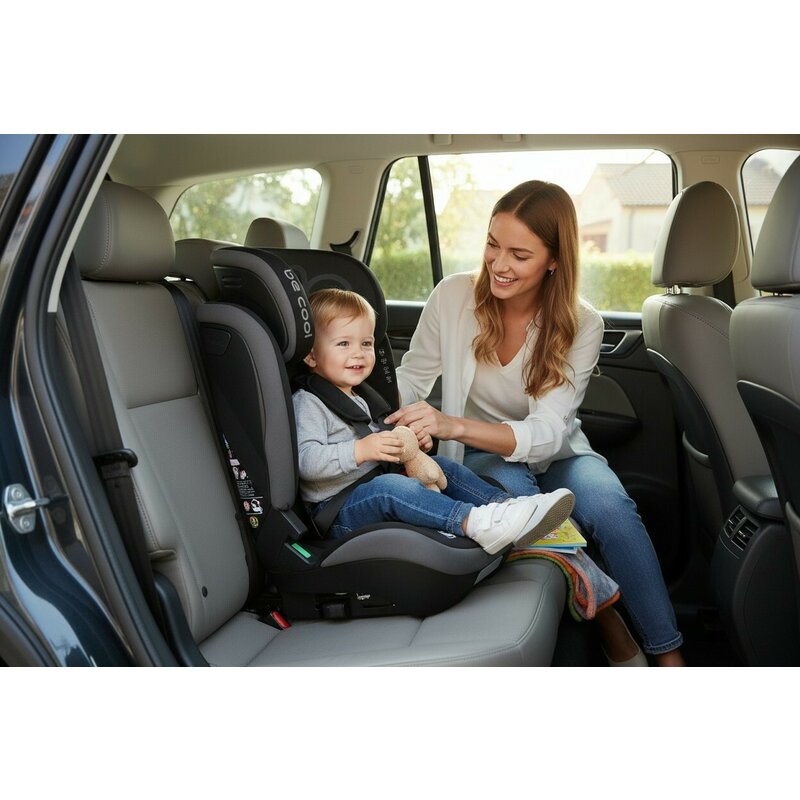 Scaun auto, Be Cool, Bravo, I-Size, 100-150 cm, 4-12 ani, Cu isofix, Cu inclinare anatomica, Conform cu standardul european de securitate ECE R129, Be Night