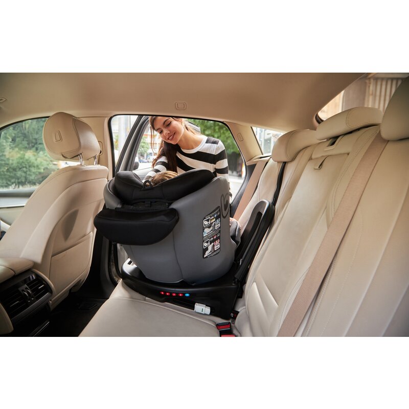 Scaun auto, Be Cool, Easy I-Size, Rotire 360 grade, 40 - 150 cm, 0 - 36 kg, Cu Isofix si Centura Top Tether, Conform cu standardul european de securitate ECE R129, Be Grass