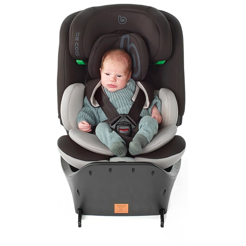 Scaun auto, Be Cool, Wagon I-Size, Rotire 360 grade, 40 - 150 cm, 0 - 36 kg, Cu Isofix si picior stabilizator, Cu protectie laterala de siguranta Conform cu standardul european de securitate ECE R129, Carbon