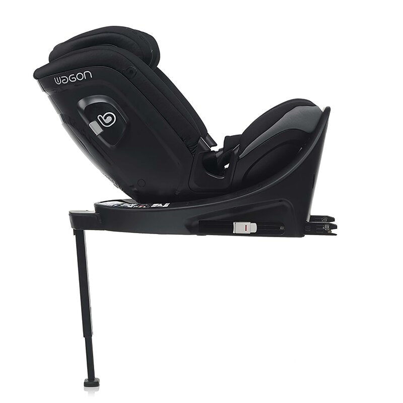 Scaun auto, Be Cool, Wagon I-Size, Rotire 360 grade, 40 - 150 cm, 0 - 36 kg, Cu Isofix si picior stabilizator, Cu protectie laterala de siguranta Conform cu standardul european de securitate ECE R129, Carbon
