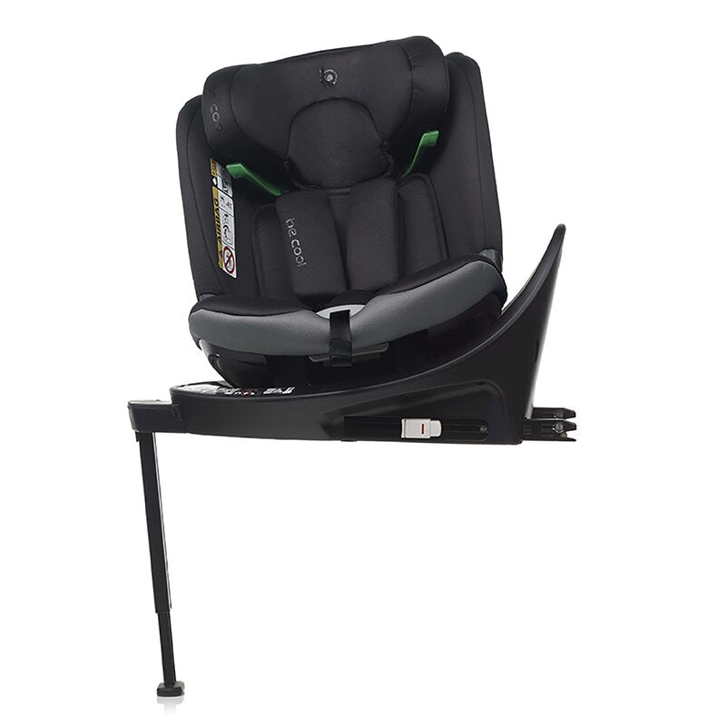 Scaun auto, Be Cool, Wagon I-Size, Rotire 360 grade, 40 - 150 cm, 0 - 36 kg, Cu Isofix si picior stabilizator, Cu protectie laterala de siguranta Conform cu standardul european de securitate ECE R129, Carbon