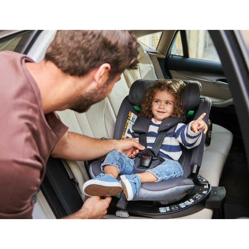 Scaun auto, Be Cool, Wagon I-Size, Rotire 360 grade, 40 - 150 cm, 0 - 36 kg, Cu Isofix si picior stabilizator, Cu protectie laterala de siguranta Conform cu standardul european de securitate ECE R129, Carbon