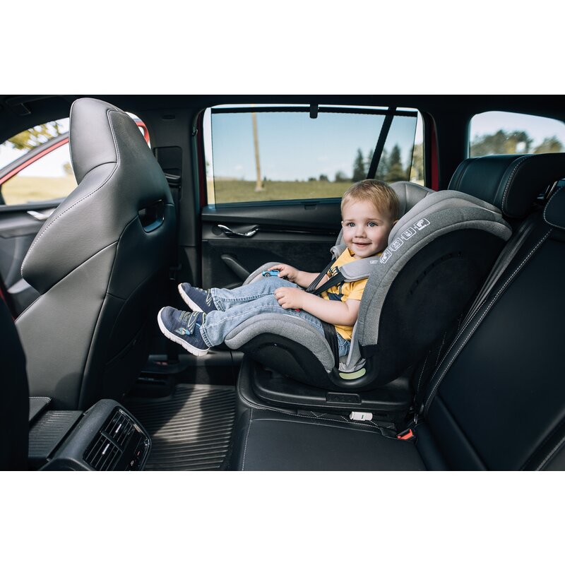 Scaun auto, FreeON, Trex, Pentru copii, I-Size, 76 - 150 cm, Tehnologie Isofix + Top Tether, Spatar si tetiera reglabile, Conform ECE R129, Grey