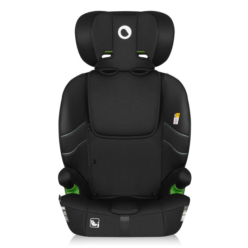 Scaun auto i-Size, Lionelo, Levi Fix, 76 - 150 cm, 1/2/3, ISOFIX + Top Tether, Tetiera reglabila in 10 pozitii, Insertie ergonomica Dri-Seat, Tapiterie lavabila, Testat la impact, Baza lata, Cotiere practice, Conform cu R129, Negru