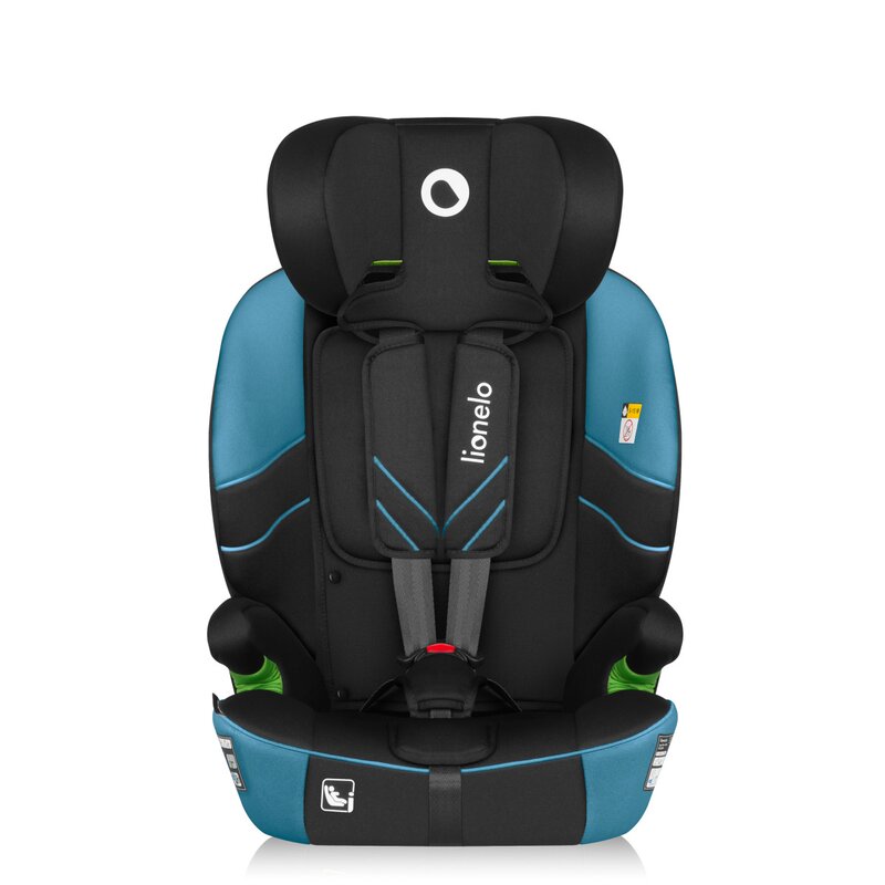 Scaun auto i-Size, Lionelo, Levi Fix, 76 - 150 cm, 1/2/3, ISOFIX + Top Tether, Tetiera reglabila in 10 pozitii, Insertie ergonomica Dri-Seat, Tapiterie lavabila, Testat la impact, Baza lata, Cotiere practice, Conform cu R129, Albastru