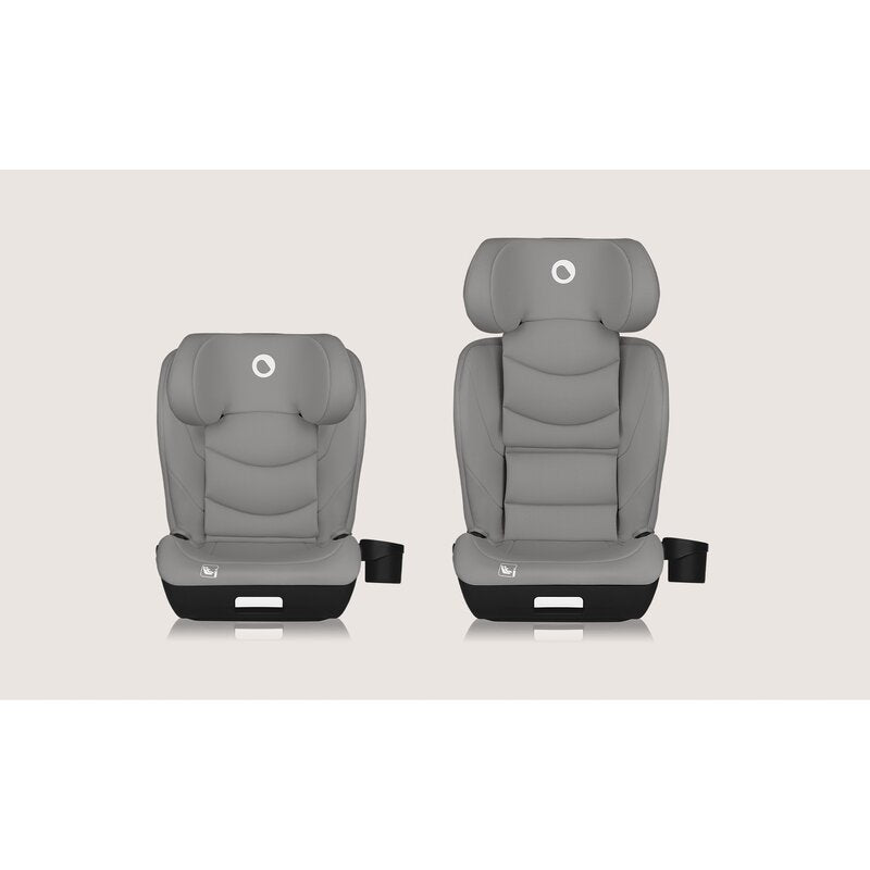 Scaun auto i-Size, Lionelo, Neal, Spatar reglabil in 4 pozitii, Tetiera in 10 pozitii, Suport sticla inclus, 15-36 Kg, 100-150 cm, Cu Isofix, Conform ECE R129, Gri