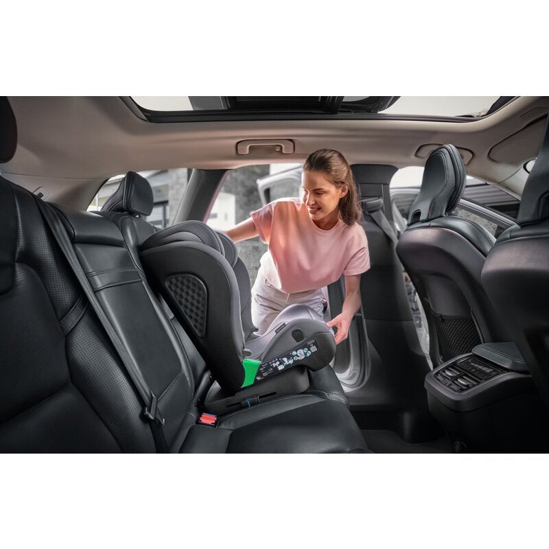 Scaun auto i-Size, Lionelo, Neal, Spatar reglabil in 4 pozitii, Tetiera in 10 pozitii, Suport sticla inclus, 15-36 Kg, 100-150 cm, Cu Isofix, Conform ECE R129, Negru